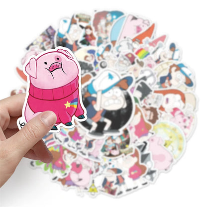 50PCS Cartoon Weird Town Graffiti Sticker Notebook Guitar Skateboard Mobile Phone Gift Toy Sticker