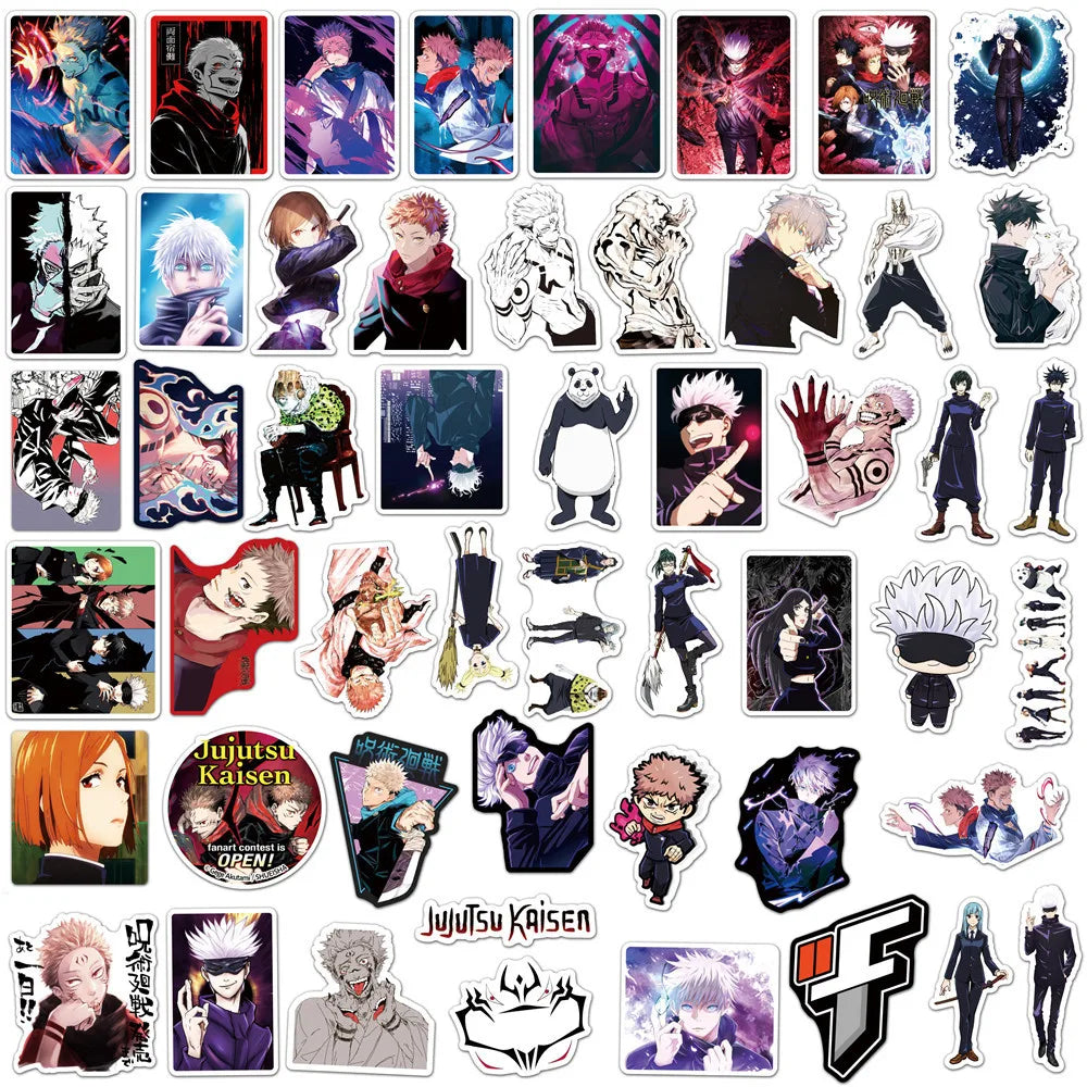 50PCS cartoon animation spell return battle graffiti stickers, personalized DIY luggage laptop waterproof decorative sticker toys