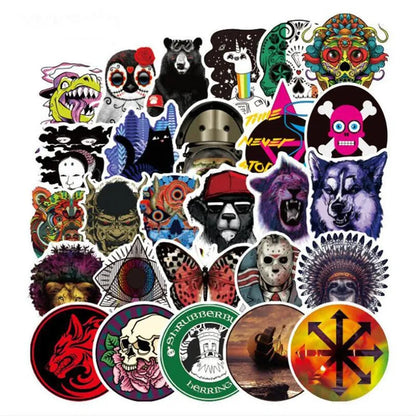 50 pieces of street fashion cartoon graffiti stickers, personalized DIY car water cups, luggage, laptops, phone cases, guitar waterproof stickers, toys