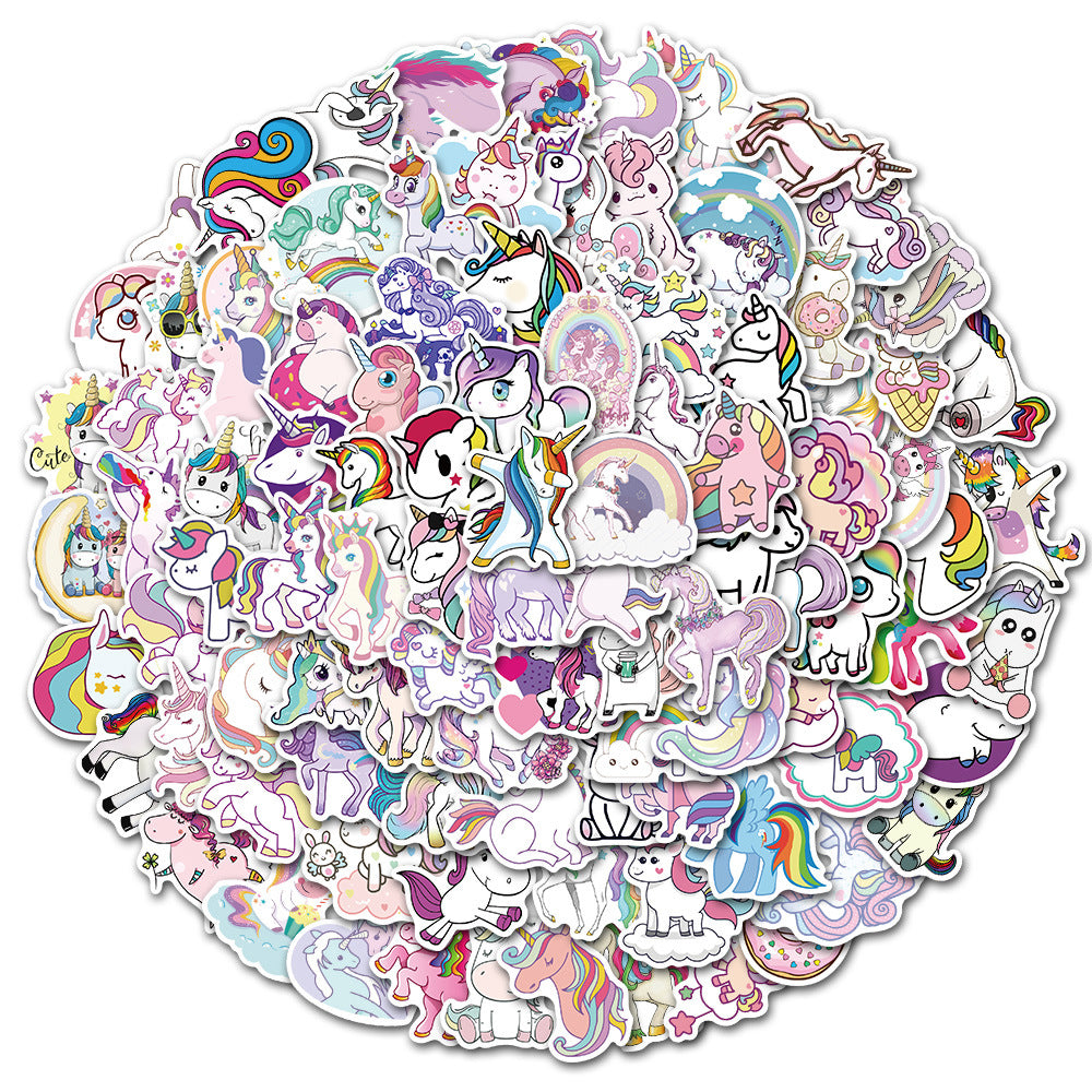 100PCS Rainbow Unicorn Stickers - Magical Cute Decals for Laptops, Water Bottles, Planners & Fantasy Lover Gifts