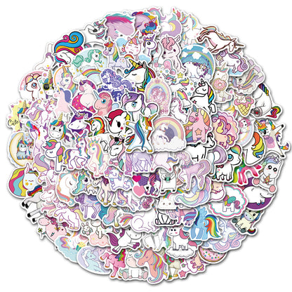 100PCS Rainbow Unicorn Stickers - Magical Cute Decals for Laptops, Water Bottles, Planners & Fantasy Lover Gifts