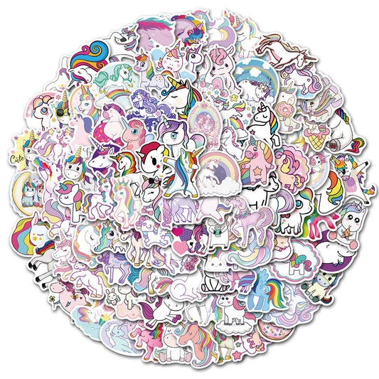 100PCS Rainbow Unicorn Stickers - Magical Cute Decals for Laptops, Water Bottles, Planners & Fantasy Lover Gifts