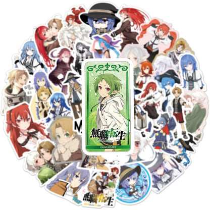 50PCS Unemployed Reincarnation Cartoon Anime Sticker Notebook Guitar Skateboard Phone Toy Sticker
