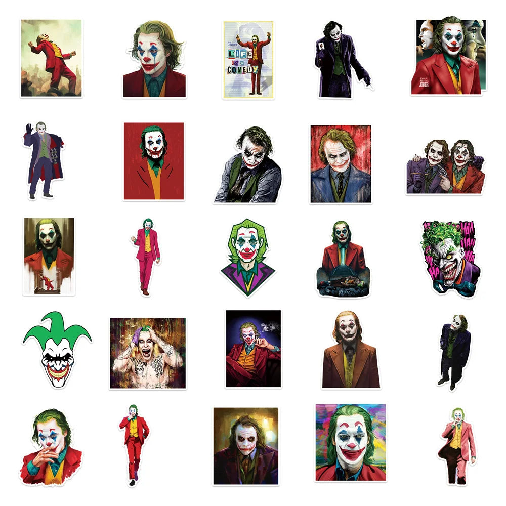 50PCS Thriller Movie Clown Character Graffiti DIY Cute Graffiti Waterproof Motorcycle Luggage Laptop Sticker