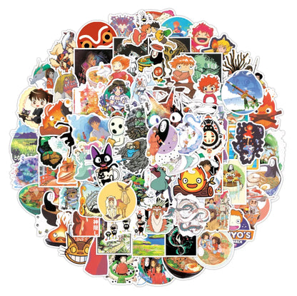 50pcs Japanese Animation Hayao Miyazaki Animation Graffiti Sticker Waterproof Sticker