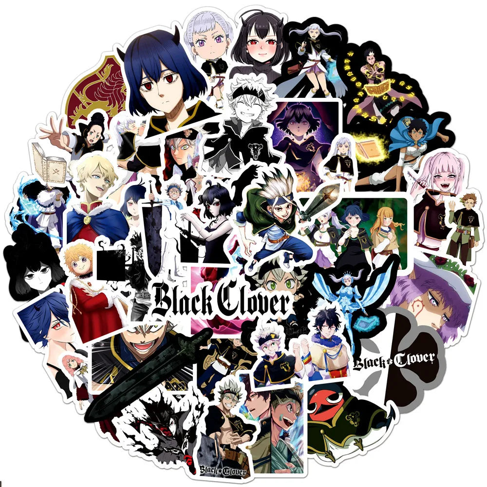 50PCS Anime Black Clover Graffiti Laptop Guitar Motorcycle Luggage Skateboard Bike Waterproof Sticker