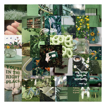 50PCS Green Landscape Picture Graffiti Stickers Decorative Trolley Case Laptop Thermos Waterproof Stickers