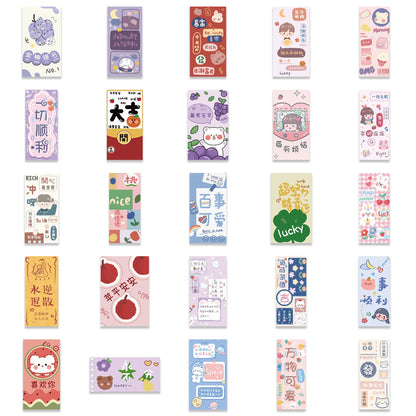 50PCS INS Wind Text Cartoon Pattern Graffiti Waterproof Sticker Suitcase Notebook Refrigerator SkateboardWaterCup