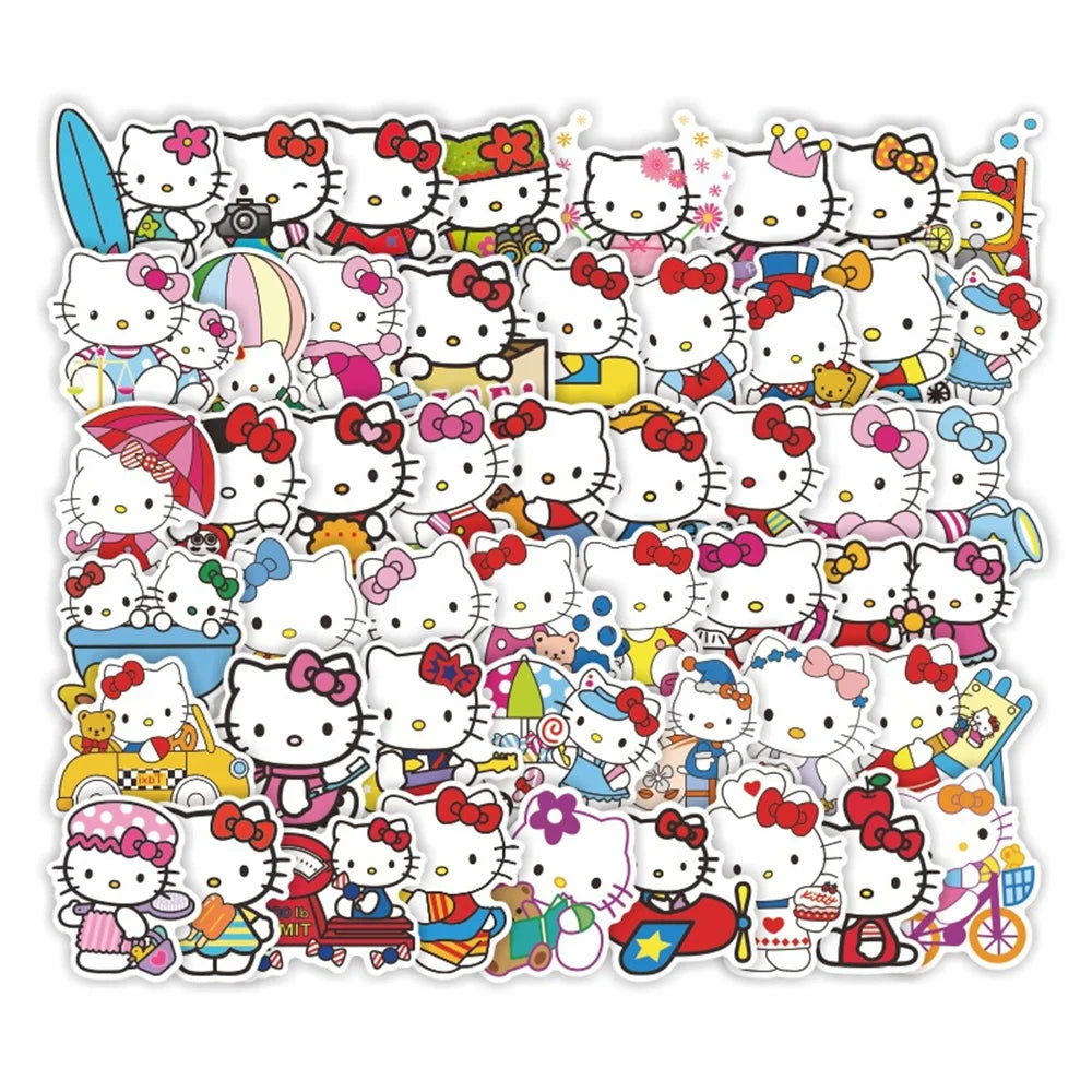 50PCS New Cartoon Cat Dumb Film Stickers Skateboard Stationery Cartoon Helmet Stickers