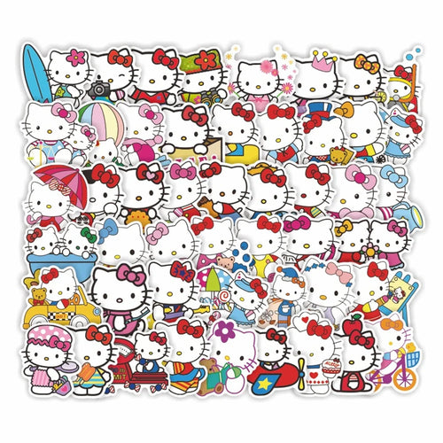 50PCS New Cartoon Cat Dumb Film Stickers Skateboard Stationery Cartoon Helmet Stickers