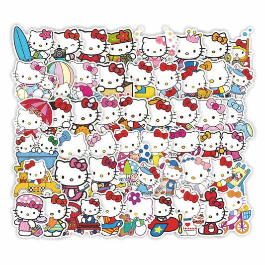 50PCS New Cartoon Cat Dumb Film Stickers Skateboard Stationery Cartoon Helmet Stickers