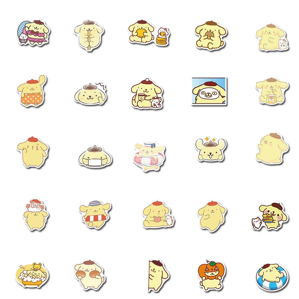 50PCS Art Illustration Popular Creative Cartoon Cute Animal Pudding Dog Series Decorative Style Graffiti Stickers Personalised Fashion Creative Trend DIY Exquisite Decorative Decals Suitable for Cups, Helmets, Skateboards Popular Stickers Toys