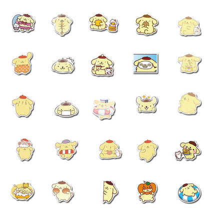 50PCS Art Illustration Popular Creative Cartoon Cute Animal Pudding Dog Series Decorative Style Graffiti Stickers Personalised Fashion Creative Trend DIY Exquisite Decorative Decals Suitable for Cups, Helmets, Skateboards Popular Stickers Toys