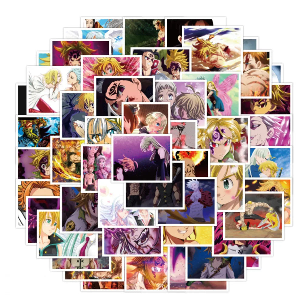 50PCS Personality Cartoon Anime Seven Deadly Sins Sticker Laptop Trunk Sliding Guitar Waterproof Decoration