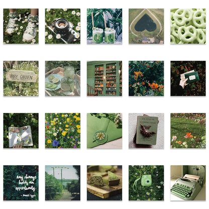 50PCS Green Landscape Picture Graffiti Stickers Decorative Trolley Case Laptop Thermos Waterproof Stickers