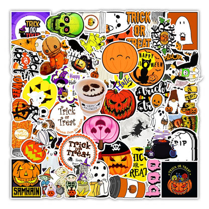 50PCS cartoon Halloween trick-or-Treat decorative style graffiti stickers, personalized fashion and creative trend DIY exquisite decorative decal cups, helmets, skateboard popular sticker toys