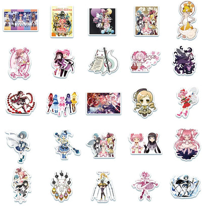 50PCS cartoon animation Magic Girl Little Round decorative style graffiti stickers, personalized, fashionable and creative trend DIY exquisite decorative decal cups, helmets, skateboard popular sticker toys