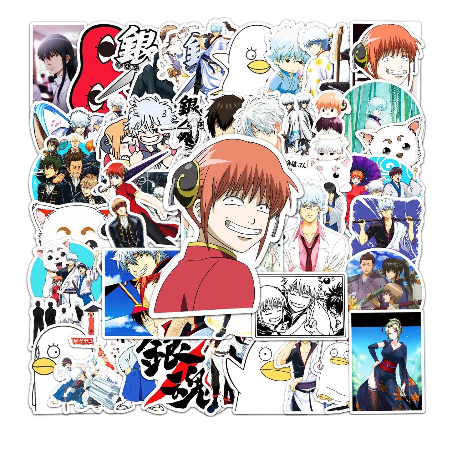 50pcs Japanese Animation Silver Soul Graffiti Sticker DIY Suitcase Notebook Guitar Star Sticker Waterproof