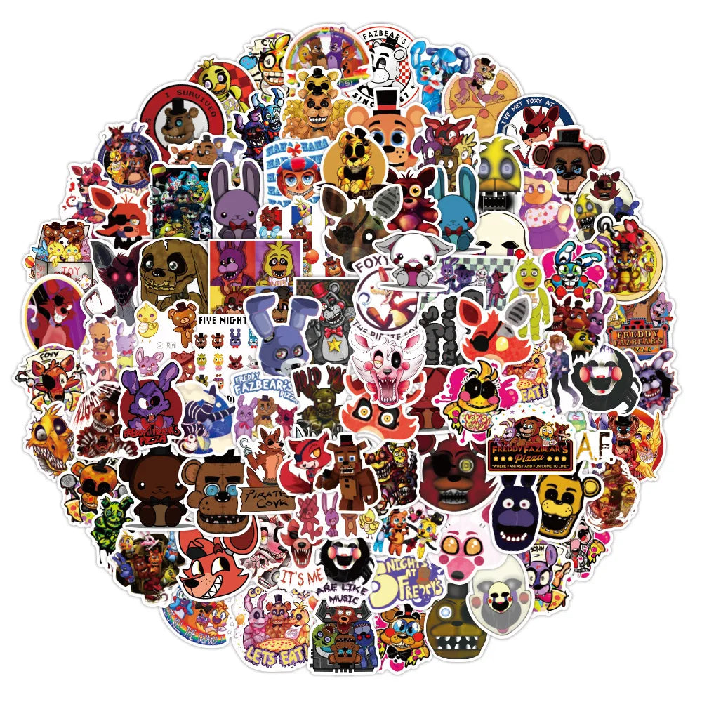 50PCS Teddy Bear's Five Night Harem Graffiti Sticker Notebook Skateboard Suitcase Waterproof Sticker Custom