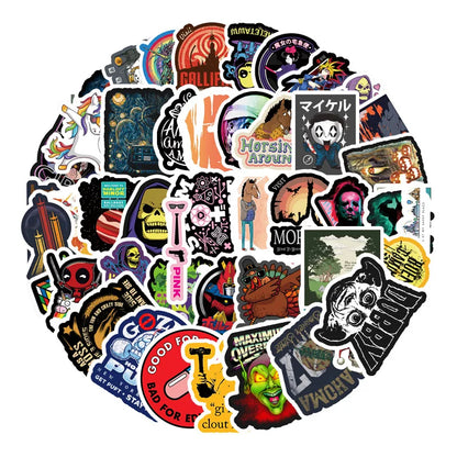 50PCS European and American Retro Cartoon Creative Stickers Stickers Scrapbook Luggage Mobile Phone Stickers