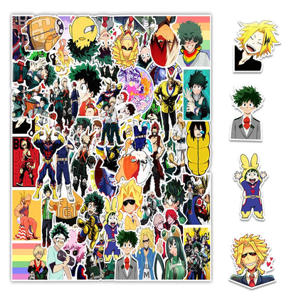 50PCS Anime My Hero Academia Sticker Computer Phone Water Cup Sticker Waterproof Sticker