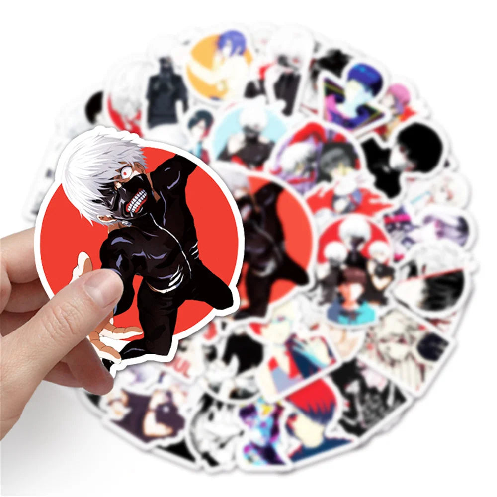 50PCS Anime Tokyo Ghoul Sticker Cool Guitar Skateboard Luggage Notebook Waterproof Helmet Graffiti Sticker