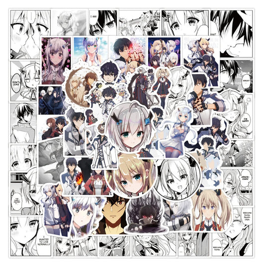 50PCS Japanese Cartoon Hot Blood Anime Sticker Luggage Laptop Scooter Animation Sticker