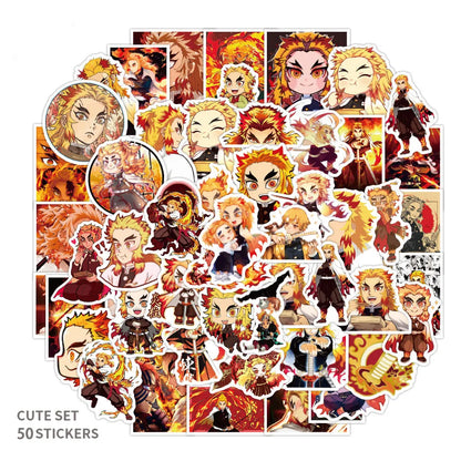 50PCS cartoon and anime Demon Slayer: Kimetsu no Yaiba character Purgatory graffiti stickers, personalized DIY luggage, phone cases, notebooks, handbooks, decorative sticker toys