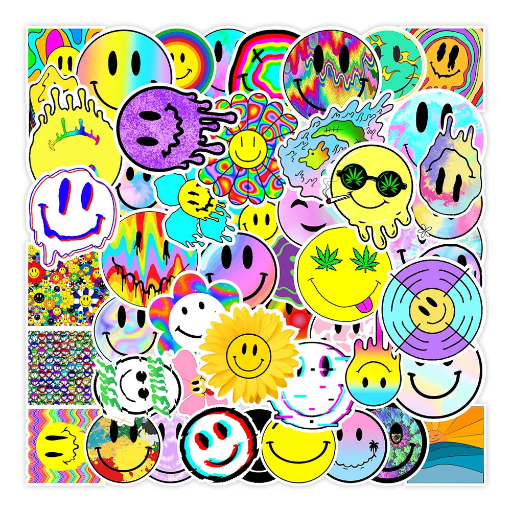 50PCS Smiley Personality Graffiti Sticker Computer Notebook Mobile Phone Water Cup Sticker Waterproof Sticker