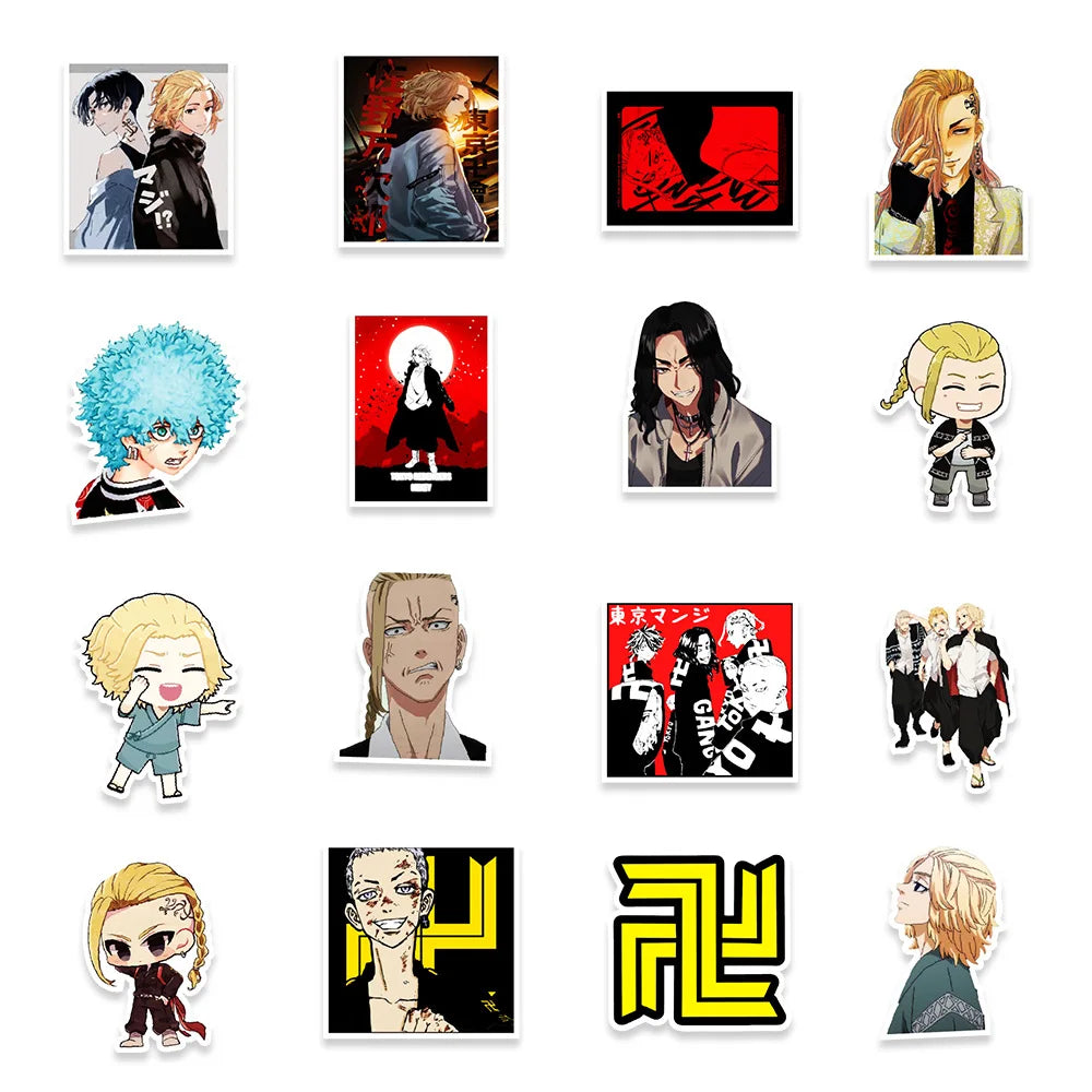 50PCS cartoon and anime Tokyo Revengers graffiti stickers, personalized decorative skateboard suitcases, mobile phones, laptops, waterproof stickers, toys
