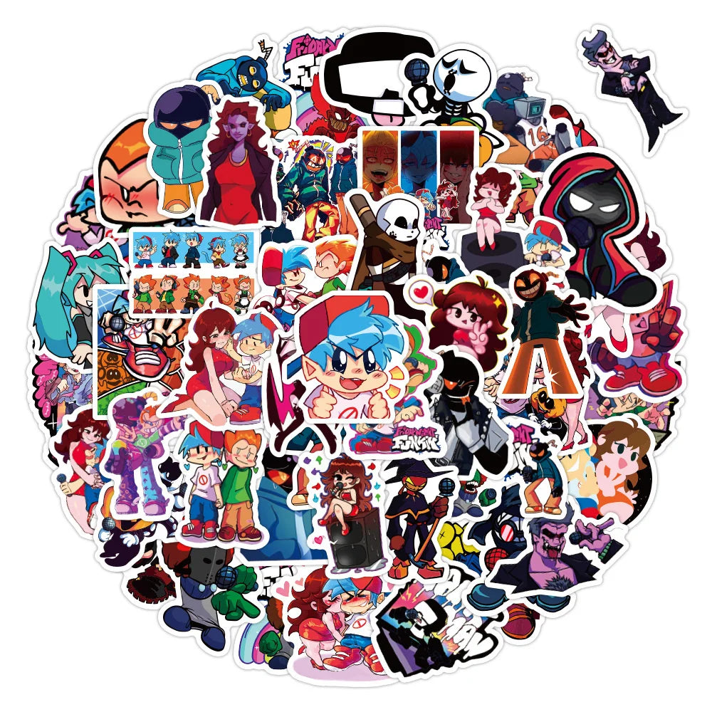 50PCS Game Friday Night Funk Graffiti Stickers Waterproof Removable Car Luggage Trolley Case Stickers