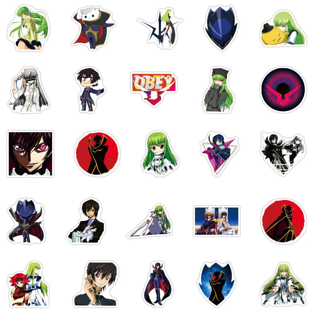 50pcs Anime CODE GEASS Lelouch’s Rebel Stickers Cartoon Graffiti Motorcycle Laboratory Furniture Luggage Toy DIY