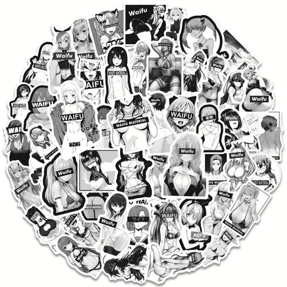 50PCS Japan Sexy Waifu Girl Graffiti Sticker Skateboard Notebook Water Cup Trolley Case Waterproof Sticker