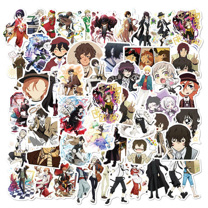 50PCS Japan Anime Bungou Stray Dog Skateboard Notebook Graffiti Luggage Waterproof Stickers Children's Toys