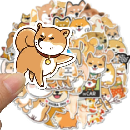 50PCS    Cute Cartoon Pet Puppy Notebook Hand Account Graffiti Mobile Phone Shell Decorative Waterproof Stickers