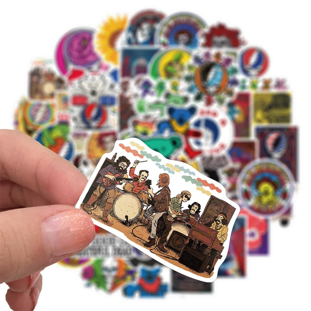 50PCS Rock Band Greatful Dead Graffiti Sticker Decorative Luggage Guitar Waterproof