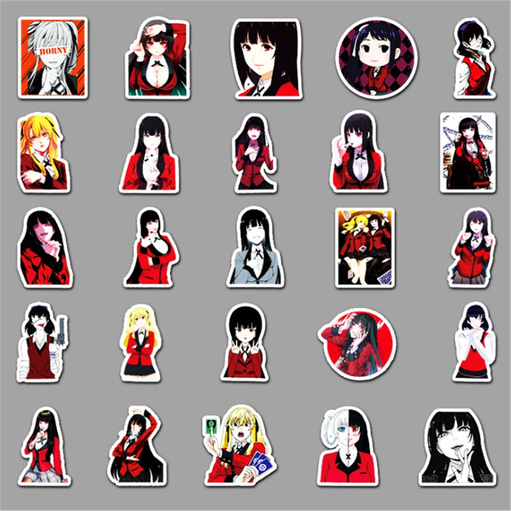 50 cute cartoon anime gambler abyss sexy and beautiful girl graffiti notebook material decorative stickers
