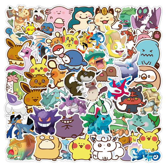50PCS Animation Pokemon Personalized Decoration Graffiti Waterproof Sticker Notebook Skateboard Water Cup Helmet