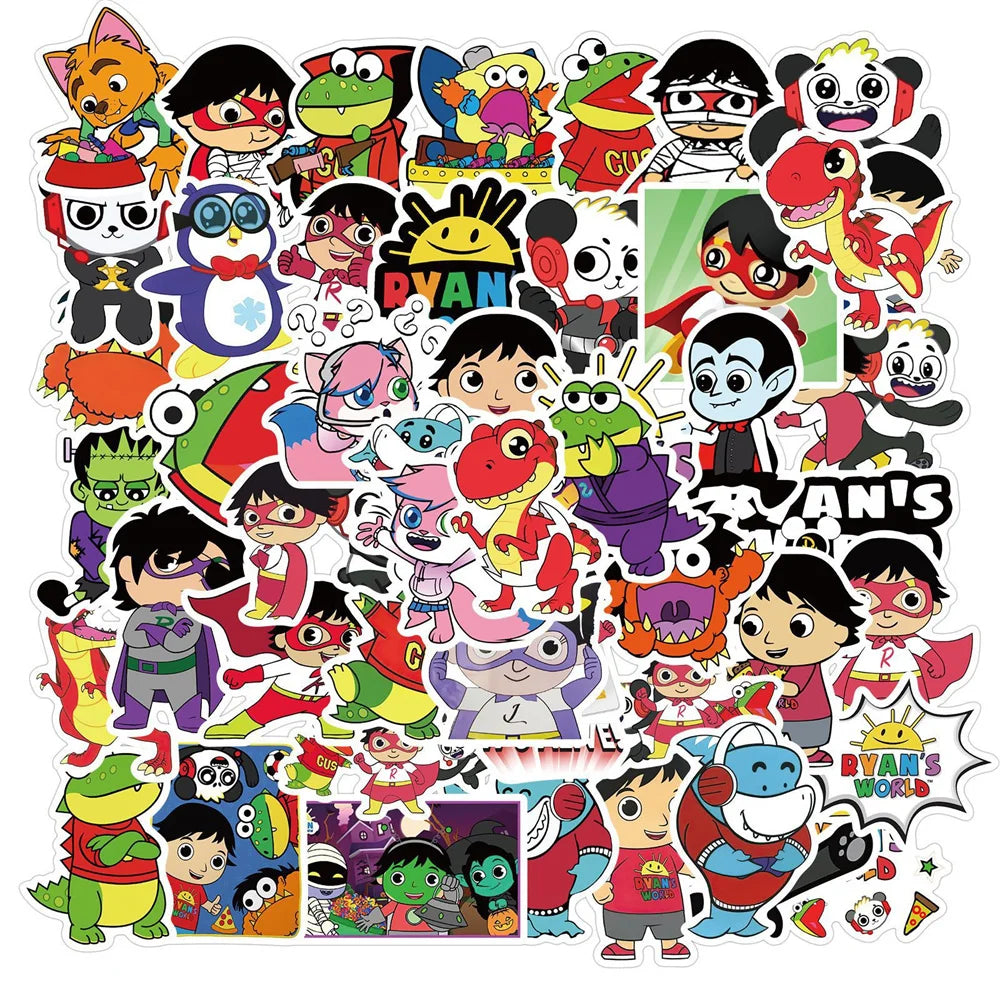 50PCS Cartoon Character World's Ryan Graffiti Waterproof Sticker Suitcase Notebook Refrigerator Skateboard Helmet