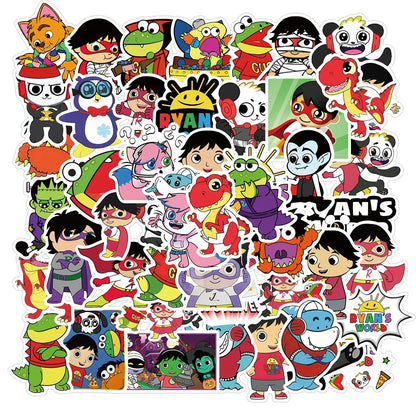 50PCS Cartoon Character World's Ryan Graffiti Waterproof Sticker Suitcase Notebook Refrigerator Skateboard Helmet