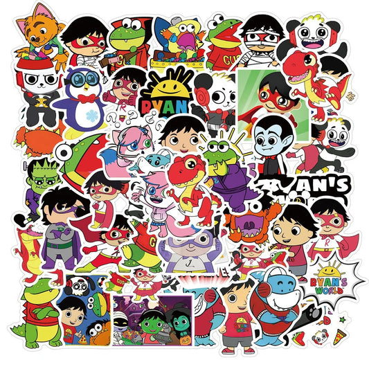50PCS Cartoon Character World's Ryan Graffiti Waterproof Sticker Suitcase Notebook Refrigerator Skateboard Helmet