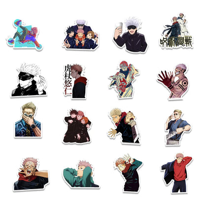 50PCS Japanese Anime Jujutsu Kaisen Cartoon Graffiti Stickers Skateboard Mobile Phone Decoration Waterproof Sticker Toy