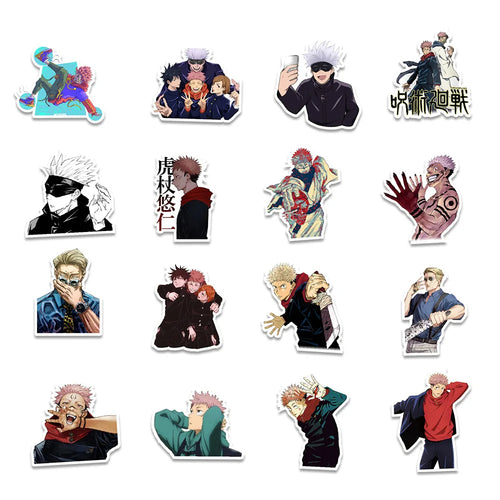50PCS Japanese Anime Jujutsu Kaisen Cartoon Graffiti Stickers Skateboard Mobile Phone Decoration Waterproof Sticker Toy