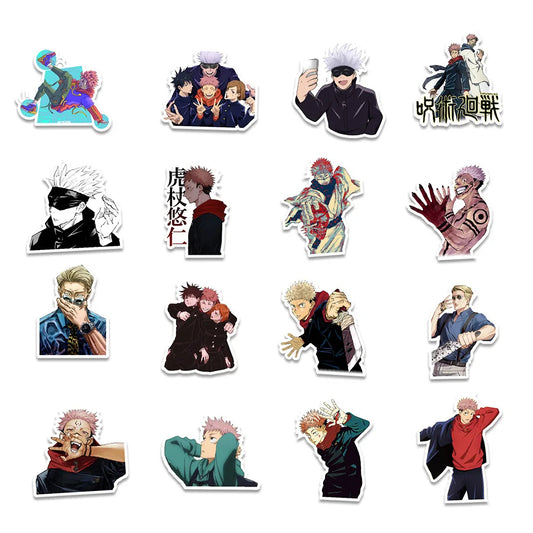 50PCS Japanese Anime Jujutsu Kaisen Cartoon Graffiti Stickers Skateboard Mobile Phone Decoration Waterproof Sticker Toy