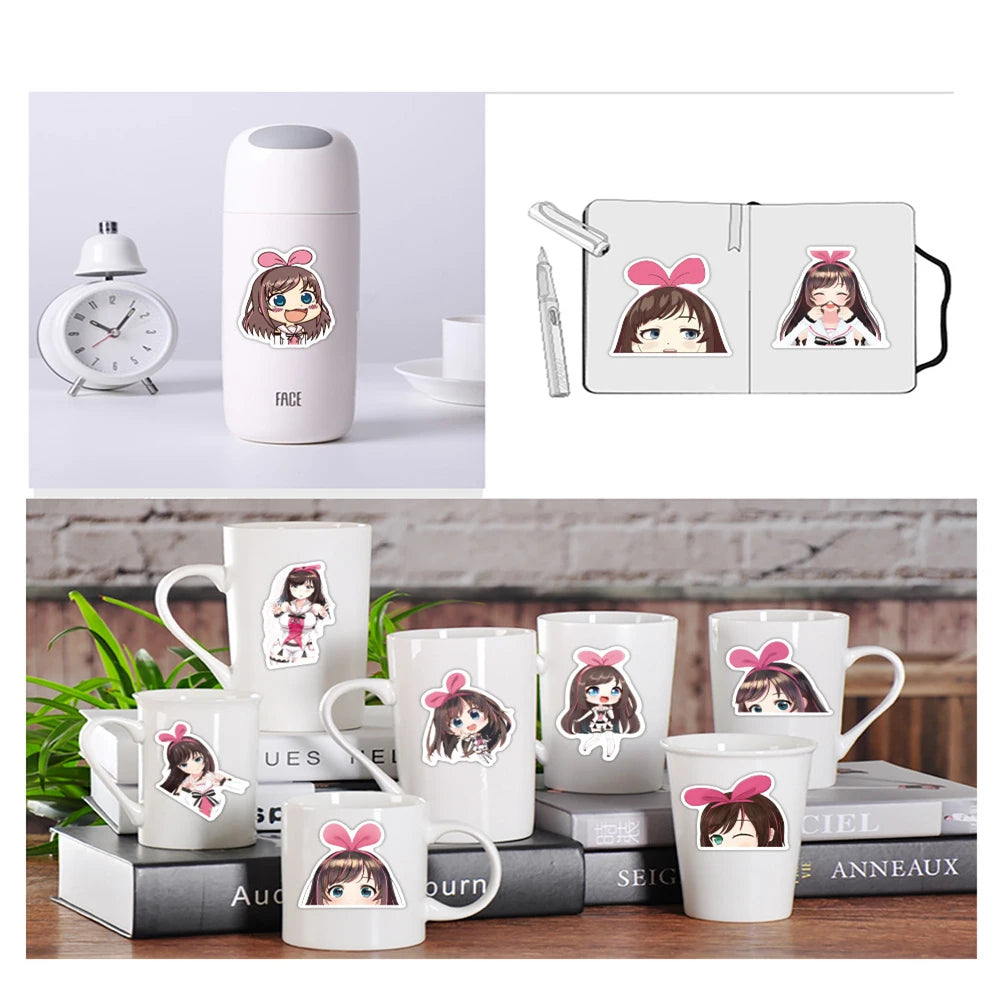 50PCS Cute Girl Tripping Love Graffiti Trolley Case Scooter Refrigerator Water Cup Waterproof Child Sticker