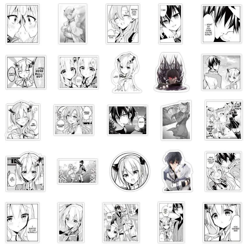 50PCS Japanese Cartoon Hot Blood Anime Sticker Luggage Laptop Scooter Animation Sticker