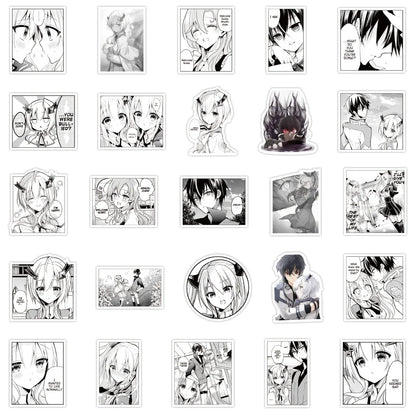 50PCS Japanese Cartoon Hot Blood Anime Sticker Luggage Laptop Scooter Animation Sticker