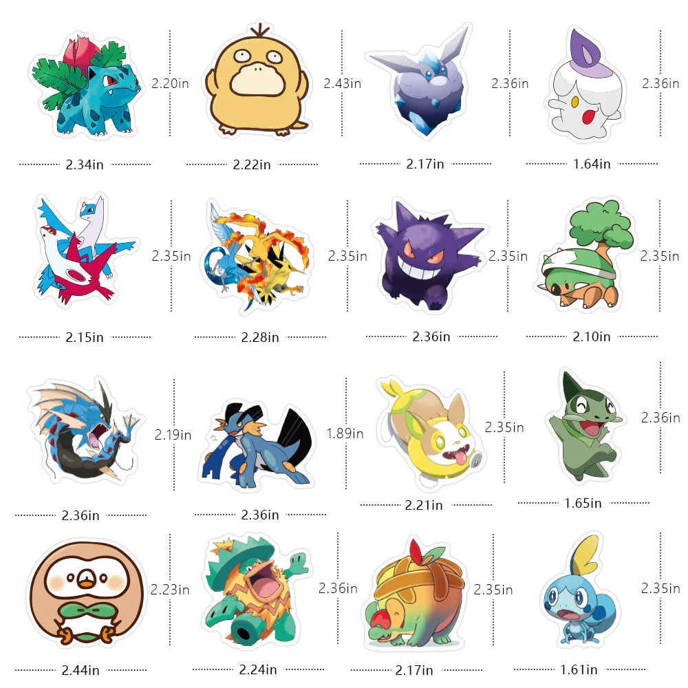 50PCS Animation Pokemon Personalized Decoration Graffiti Waterproof Sticker Notebook Skateboard Water Cup Helmet