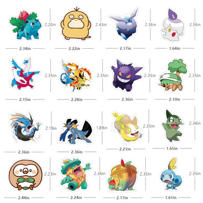 50PCS Animation Pokemon Personalized Decoration Graffiti Waterproof Sticker Notebook Skateboard Water Cup Helmet