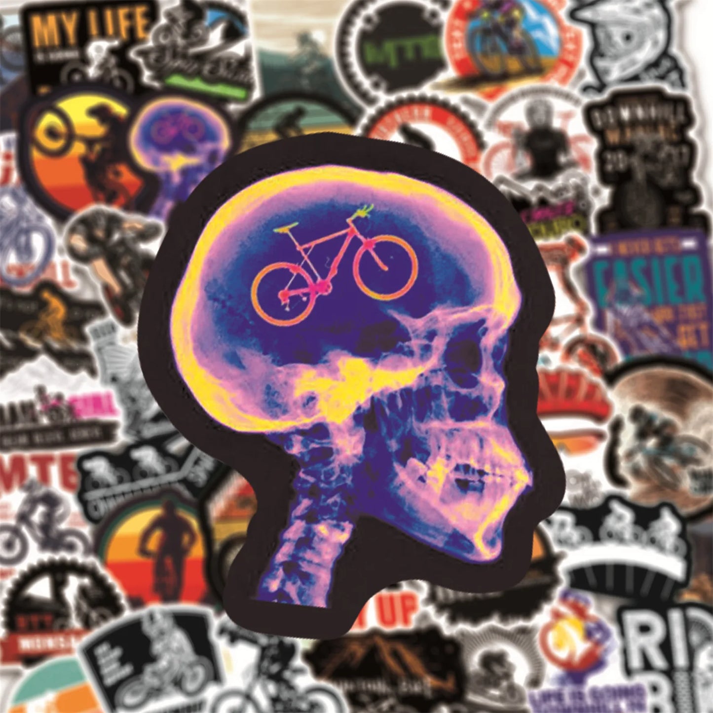 50PCS Mountain Bike Graffiti Sticker Trolley Case Bike Scooter Water Cup Waterproof Sticker